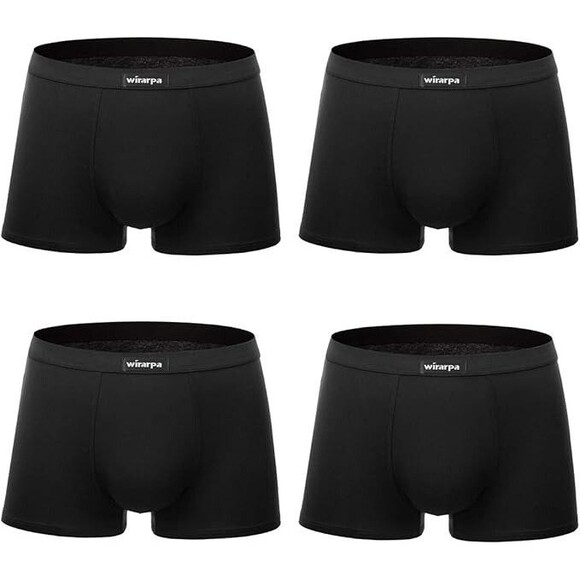 wirarpa Men's Sz XXL Trunks Underwear Breathable Modal Microfiber Black 4 pack - Picture 1 of 3